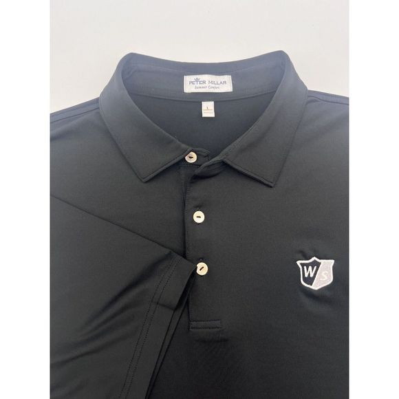 Peter Millar Polo Shirt Mens Large Black Summer Comfort Golf Casual Short Sleeve - Picture 1 of 10